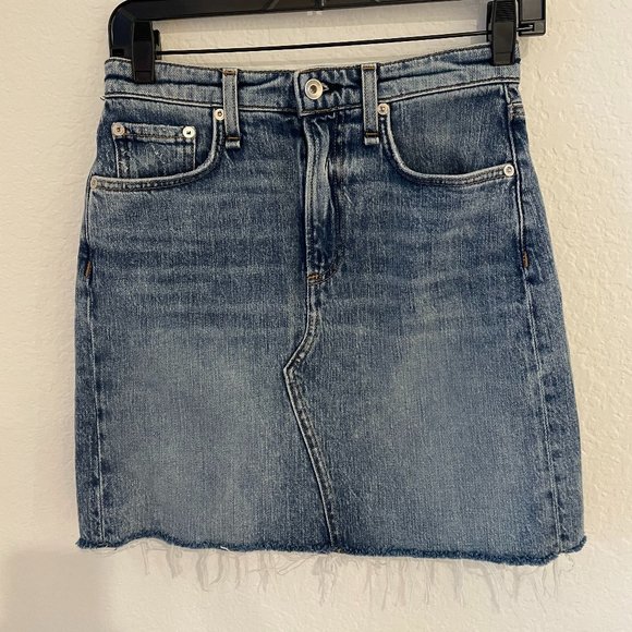 NWT Rag & Bone Hayden Denim Skirt In Ave Size 24 - Picture 1 of 11